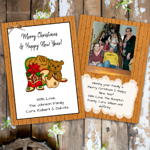 Tarjeta Foto personalizada y Navidades con temas de cowboy