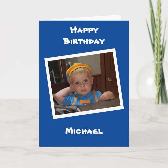 Tarjeta Foto personalizada y nombre cumpleaños del niño (Anverso)