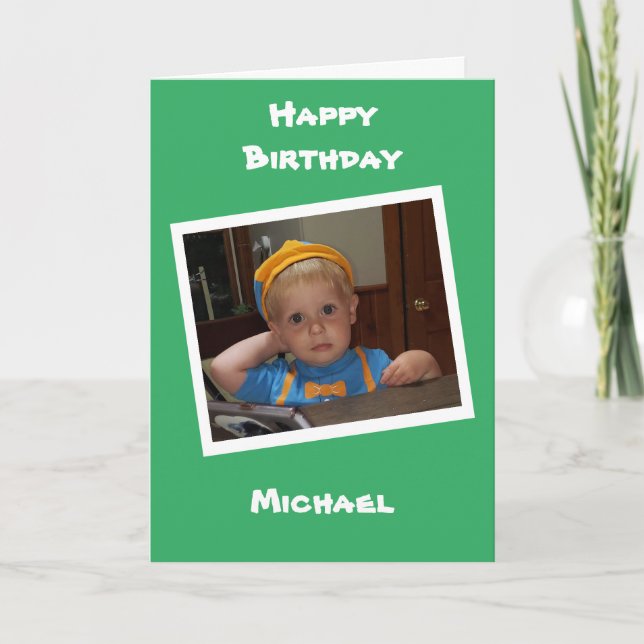 Tarjeta Foto personalizada y nombre cumpleaños del niño (Anverso)
