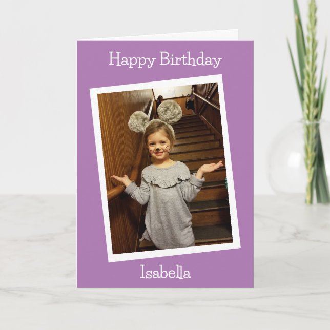 Tarjeta Foto personalizada y nombre cumpleaños del niño (Anverso)