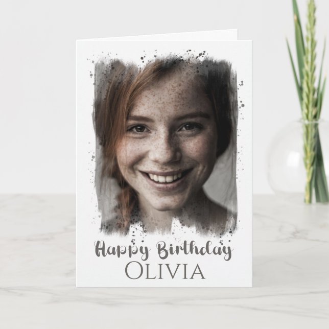 Tarjeta Foto personalizado, Cumpleaños (Anverso)