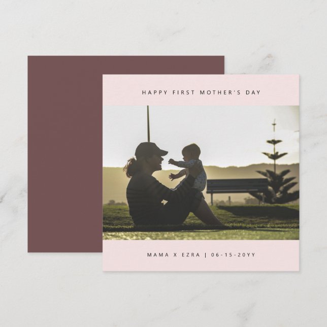 Tarjeta Foto personalizado elegante Día de la Madre (Anverso / Reverso)