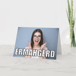 Tarjeta Foto personalizado Ermahgerd Meme Cumpleaños diver