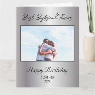 Tarjeta Foto personalizado Feliz cumpleaños mejor Boyfrien