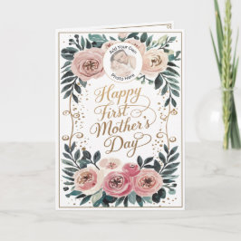 Tarjeta Foto personalizado Feliz Día de la Primera Madre K