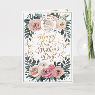 Tarjeta Foto personalizado Feliz Día de la Primera Madre K