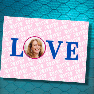 Tarjeta Foto personalizado Mamá Madre elegante foto rosa m