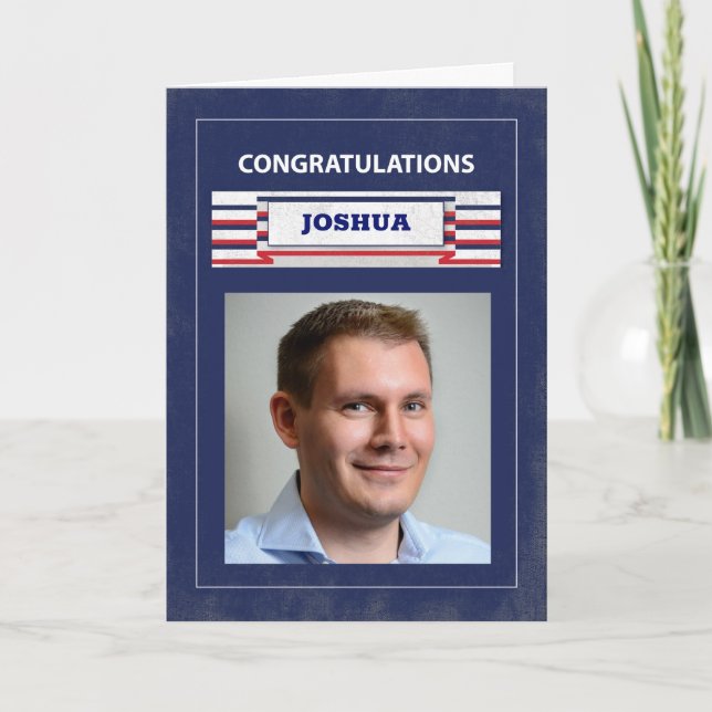 Tarjeta Foto personalizado, nombre: graduado de la policía (Anverso)