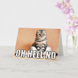 Tarjeta Foto personalizado Oh Hell No Meme Funny Birthday<br><div class="desc">Sube tu propia foto para crear una tarjeta divertida para cumpleaños o cualquier ocasión que tenga un estilo de meme. La parte delantera de la tarjeta muestra tu foto con el texto de estilo meme OH HELL NO colocado sobre ella. El mensaje interno está listo para el toque personalizado, así...</div>