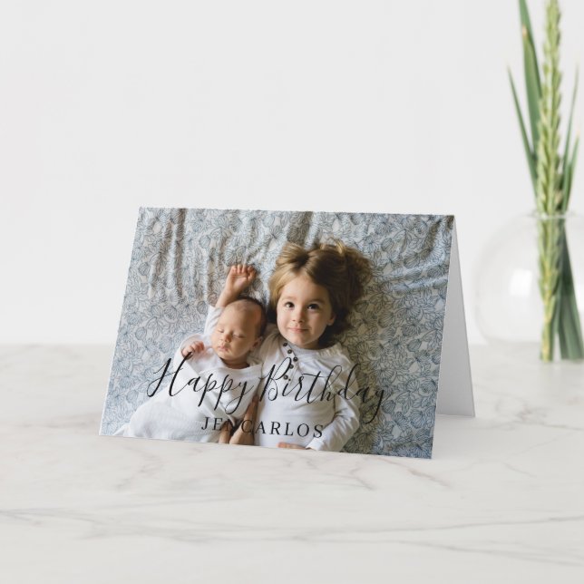 Tarjeta Foto personalizado y texto Cuta de cumpleaños de p (Anverso)