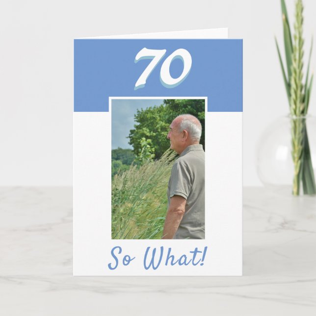 Tarjeta Foto positiva de cumpleaños número 70 Cumpleaños (Anverso)