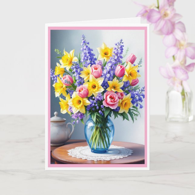 Tarjeta Foto: Primavera del Día de la Madre (Orquídea)