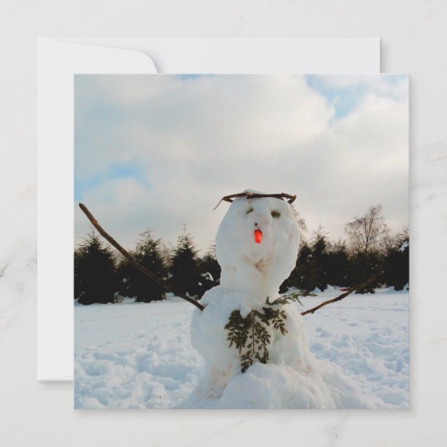 Tarjeta Foto real de snowman (Anverso)