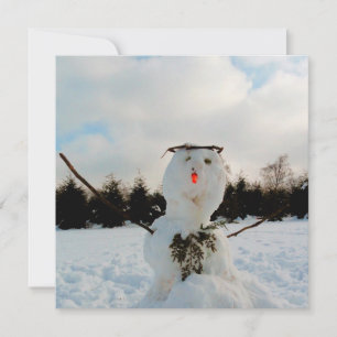 Tarjeta Foto real de snowman