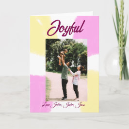 Tarjeta Foto retro boh familia vacaciones alegres amarillo