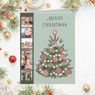 Tarjeta Foto retro de árbol de navidad