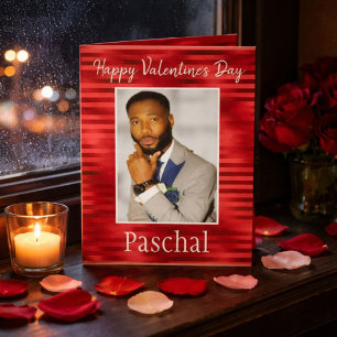 Tarjeta Foto roja romántica feliz día de San Valentín para