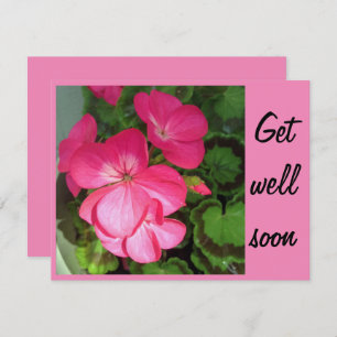Tarjeta Foto rosa de geranio muy pronto