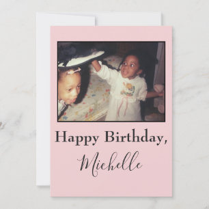 Tarjeta Foto rosa de hermana de cumpleaños feliz