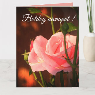 Tarjeta Foto rosa rosa rosa - Día del nombre húngaro