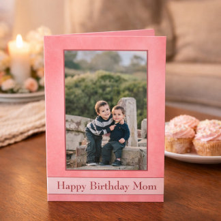 Tarjeta Foto rosada bonita de la mamá del feliz cumpleaños