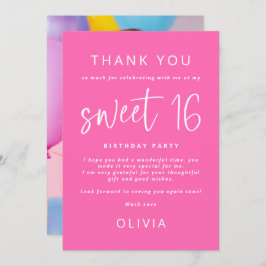 Tarjeta Foto Rosada Caliente Dulce Dieciséis Cumpleaños Gr