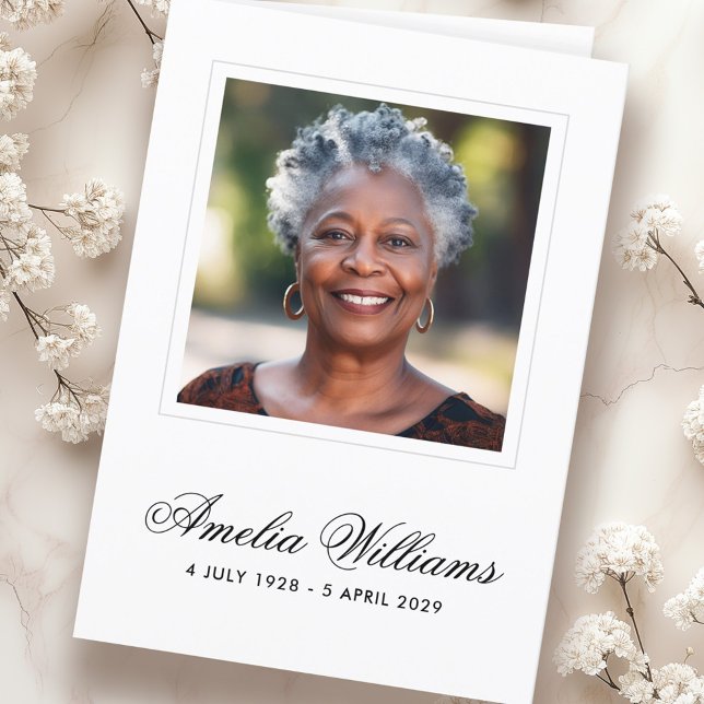 Tarjeta Foto simpatía de duelo gracias doblado (Photo sympathy bereavement thank you folded card)