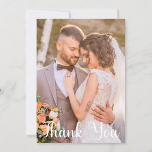 Tarjeta Foto simple Boda Añadir su saludo Gracias