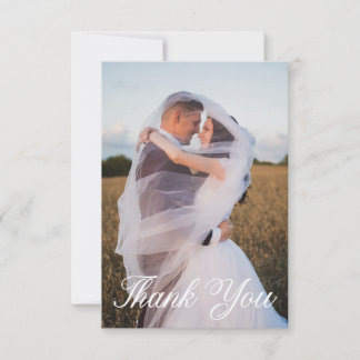 Tarjeta Foto simple Boda Añadir su saludo Gracias