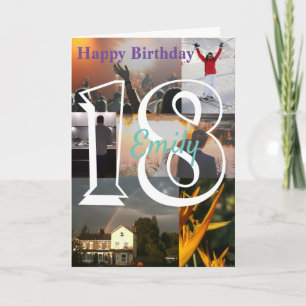 Tarjeta Foto subida personalizada Cumpleaños 18