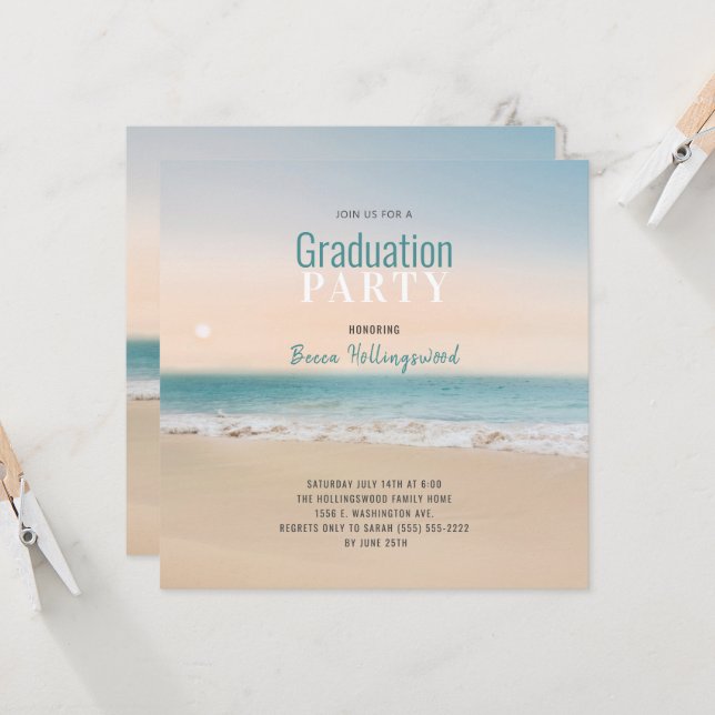 Tarjeta Foto temática de la fiesta de graduación (Anverso/Reverso In Situ)