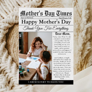 Tarjeta Foto única de un periódico divertida feliz Día de