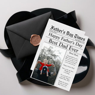 Tarjeta Foto única de un periódico, feliz día del padre