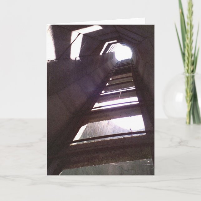 Tarjeta Foto vieja de la escalera de Silo del granero de (Anverso)