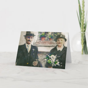 Tarjeta Foto vintage con los abuelos