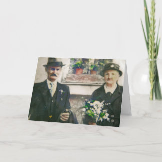 Tarjeta Foto vintage con los abuelos