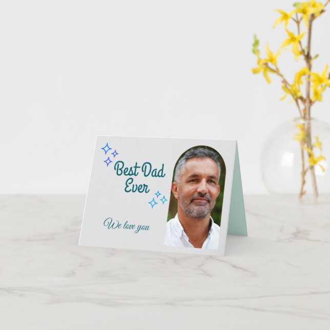 Tarjeta Foto y mensaje del Personalizado del Día del Padre (flor amarilla)