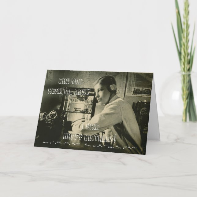 Tarjeta Fotografía antigua de radioaficionado con código M (Anverso)