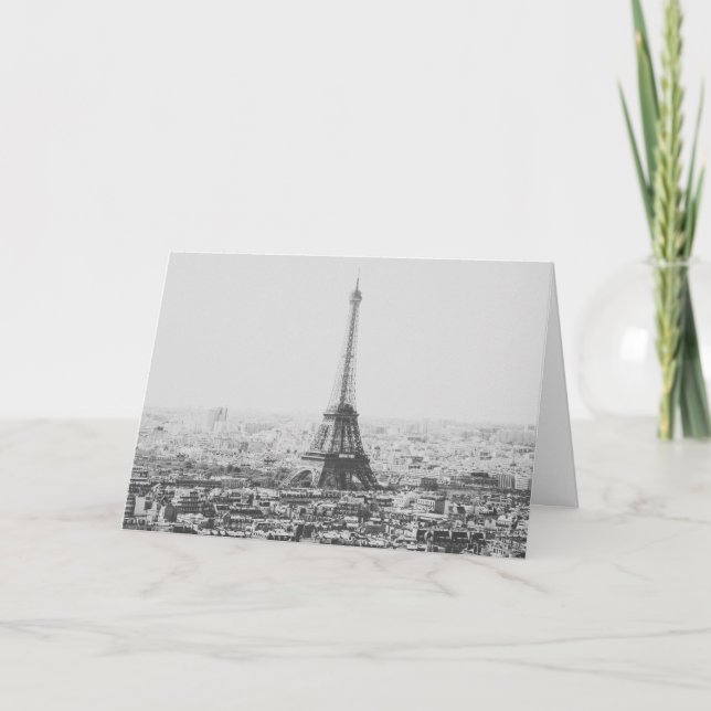 Tarjeta Fotografía blanco y negro de París de la torre (Anverso)