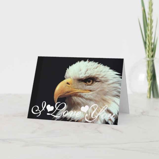 Tarjeta Fotografía de Águila Calva Te Amo (Anverso)