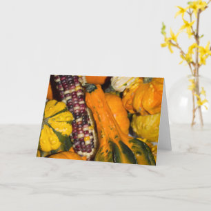Tarjeta Fotografía de alimentos surtidos de calabazas y ma