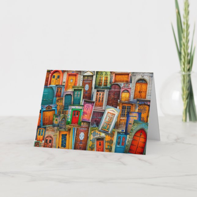 Tarjeta Fotografía de arte de puertas de época única moder (Anverso)