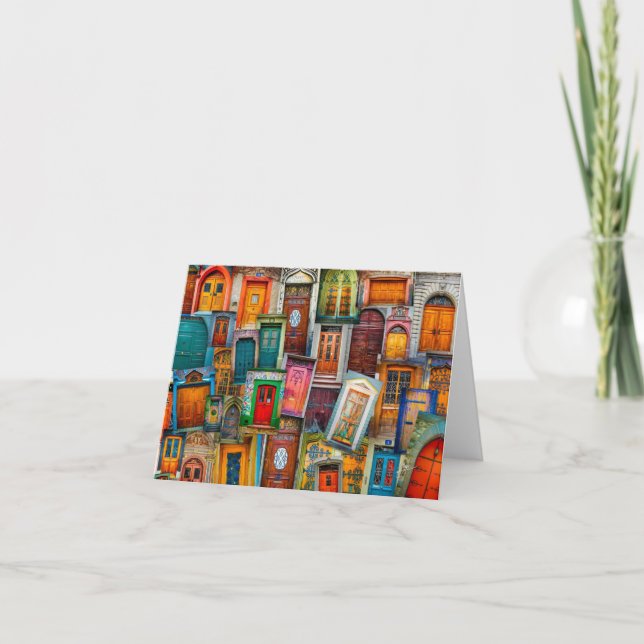 Tarjeta Fotografía de arte de puertas de época única moder (Anverso)