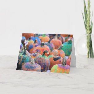 Tarjeta Fotografía de calabazas coloridas Halloween