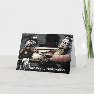 Tarjeta Fotografía de calabazas otoñales para la amistad