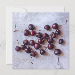 Tarjeta Fotografía de Cerezas Rojas Frescas