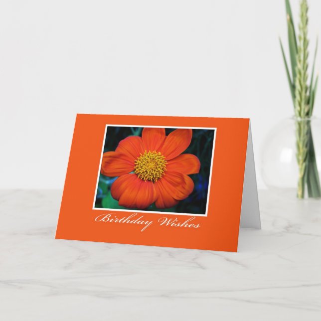 Tarjeta Fotografía de flores Deseos de cumpleaños (Anverso)