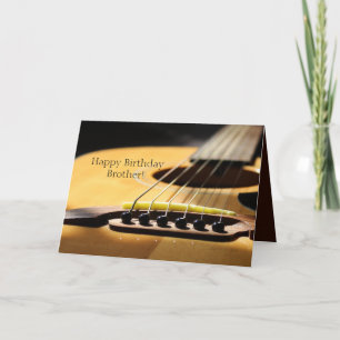 Tarjeta Fotografía de guitarra acústica, hermano de cumple