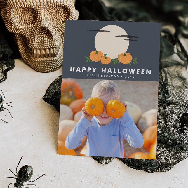 Tarjeta Fotografía de Halloween del parche de calabaza (Subido por el creador)