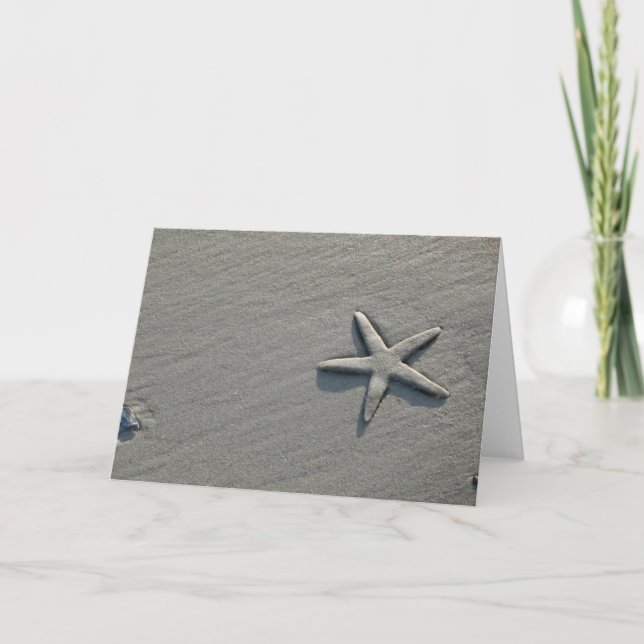 Tarjeta Fotografía de la playa de arena de Starfish (Anverso)
